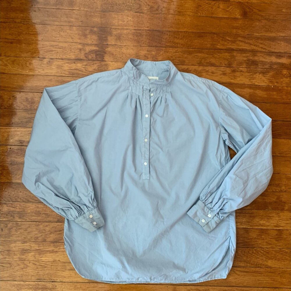 Nili Lotan Pale Blue Cotton Poet's Blouse